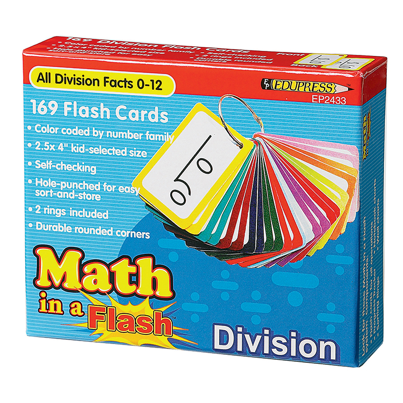 Ep-2433bn Division Math In A Flash Card - Pack Of 2