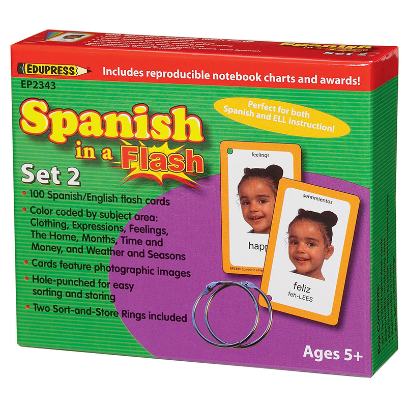 Ep-2343bn Spanish In A Flash Cards - Pack Of 2