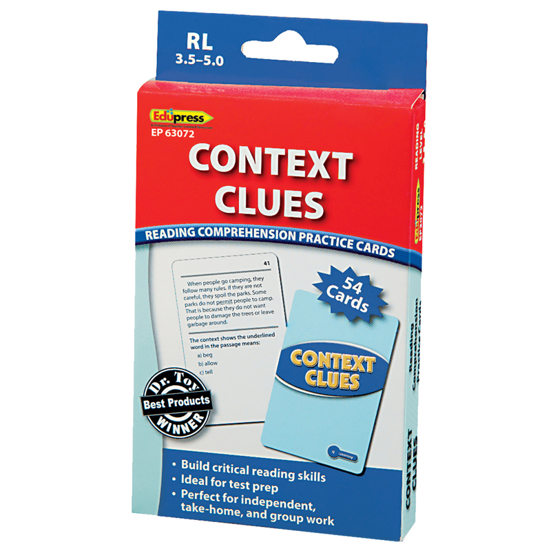 Ep-3072bn 3 Each Context Clues Reading Comprehension Practice Cards - Reading Levels 3.5-5.0