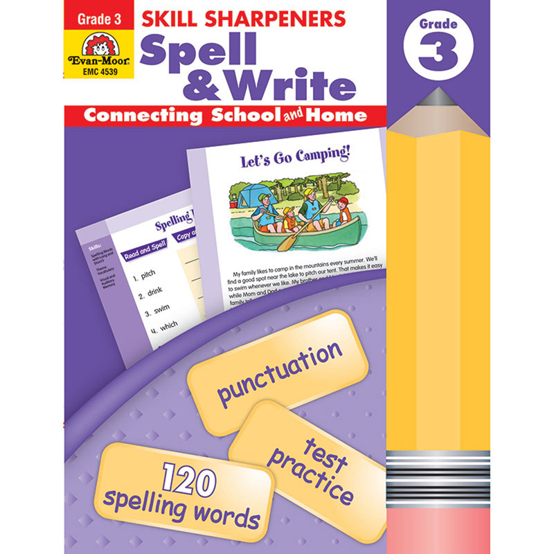Emc4539bn 3 Each Skill Sharpeners Spell & Write Activity Book - Grade 3