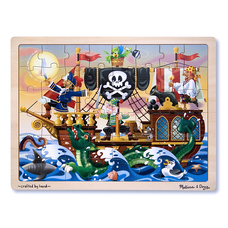 Lci3800bn 3 Each Pirate Wooden Jigsaw Puzzle - 48 Piece