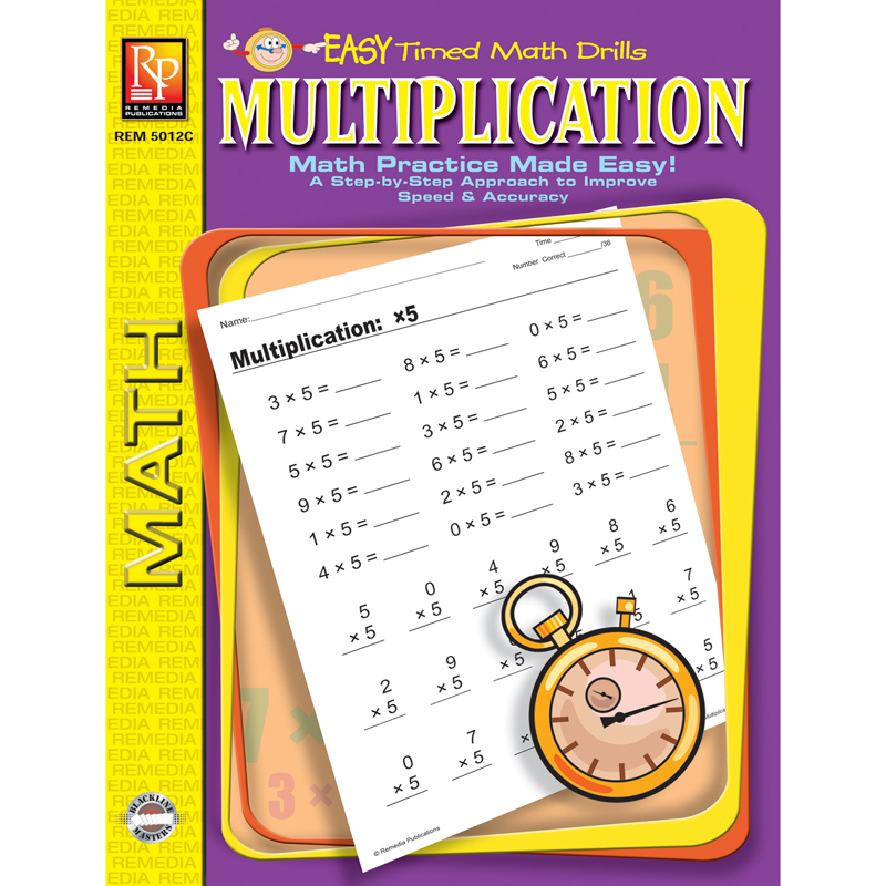 Rem5012cbn 3 Each Multiplication Easy Timed Math Drills