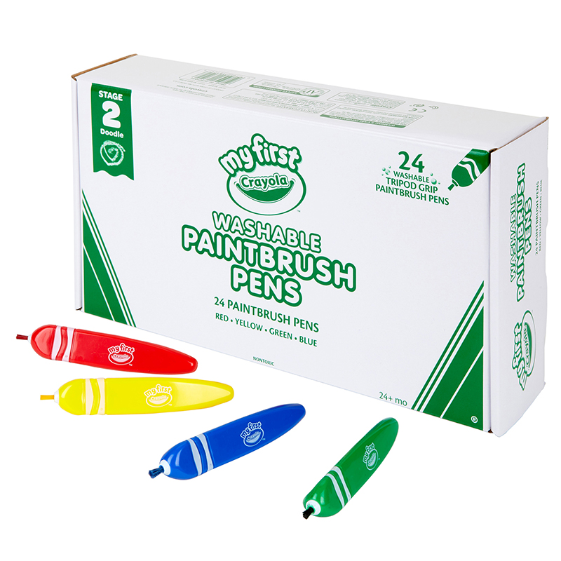 UPC 071662181246 product image for Crayola BIN818124 Washable Tripod Paintbrush Pens | upcitemdb.com