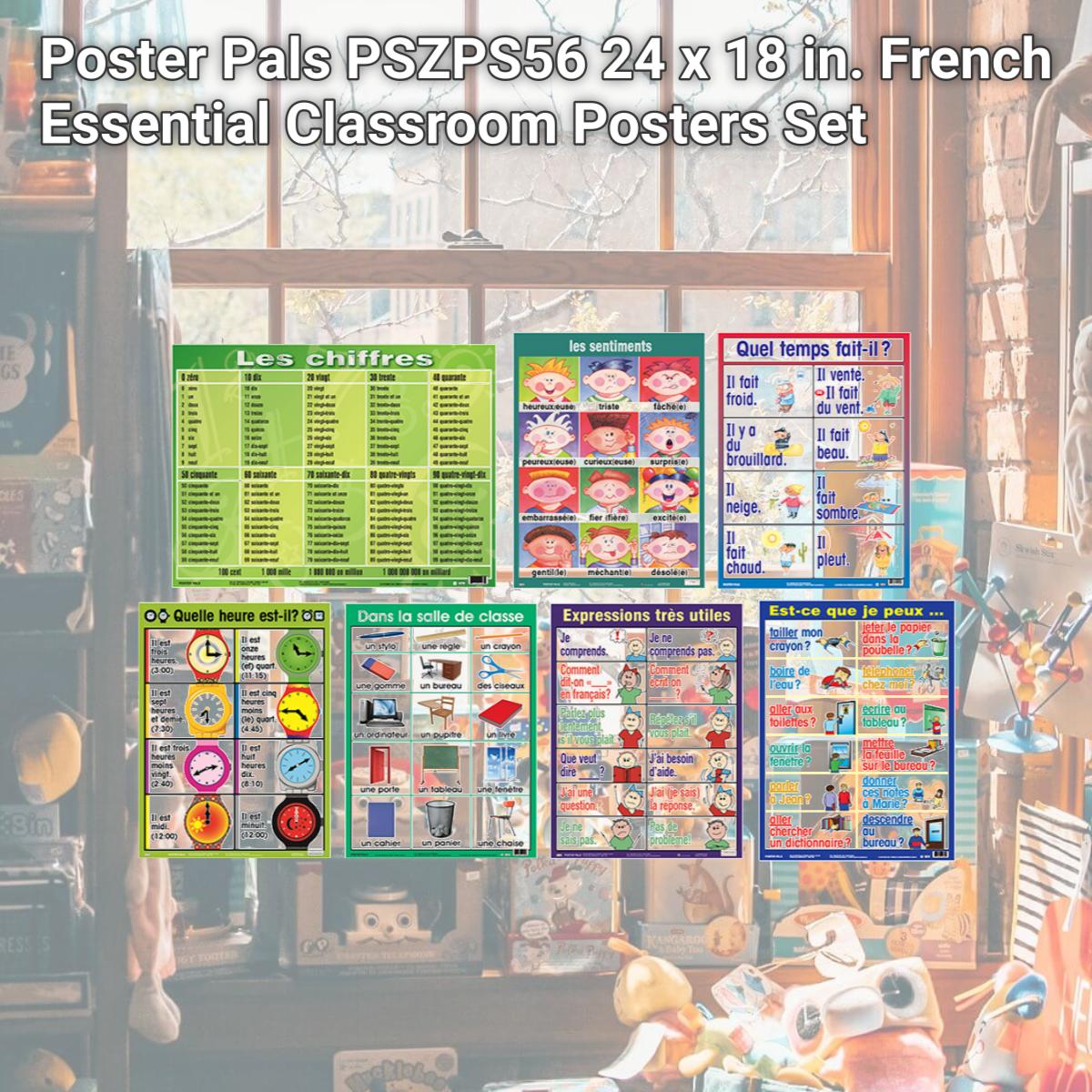 Picture of Poster Pals PSZPS56 24 x 18 in. French Essential Classroom Posters Set