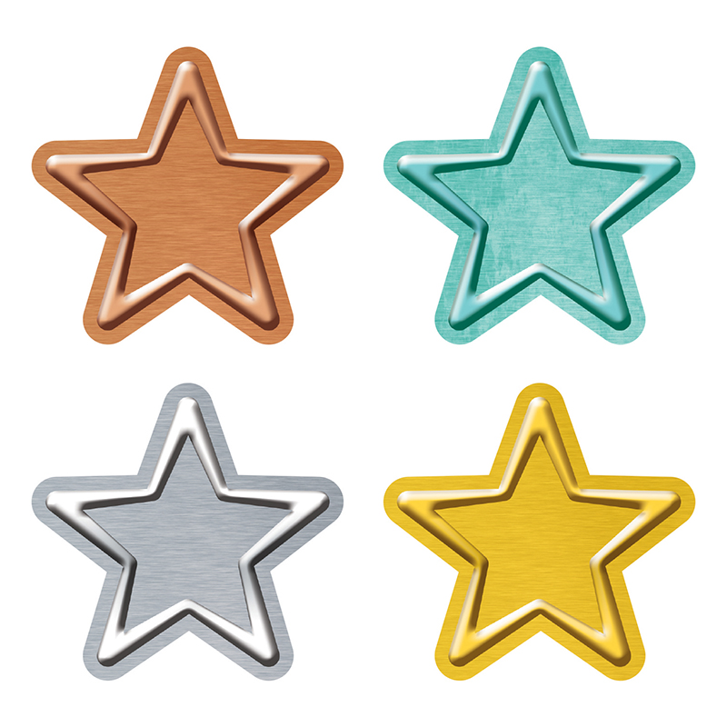 T-10733 3 In. I Heart Metal Stars Mini Accents Variety Pack