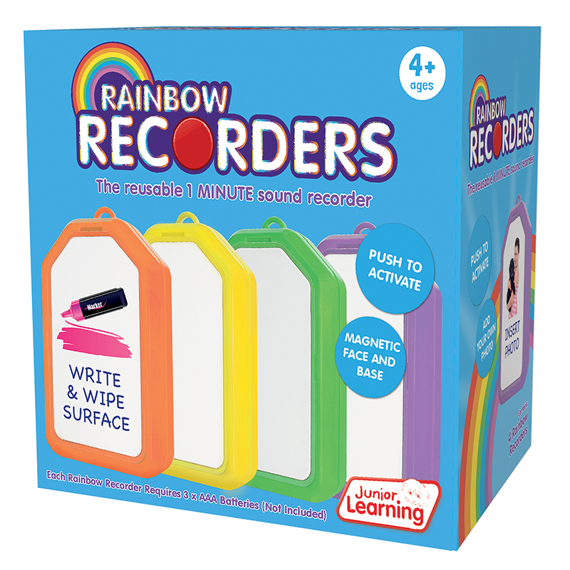 Jrl149 Rainbow Recorders, Set Of 4