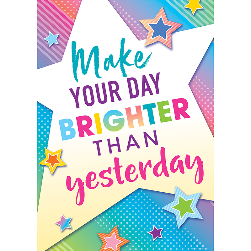 Tcr7941 13.37 X 19 In. Make Your Day Brighter Than Yesterday Positive Poster