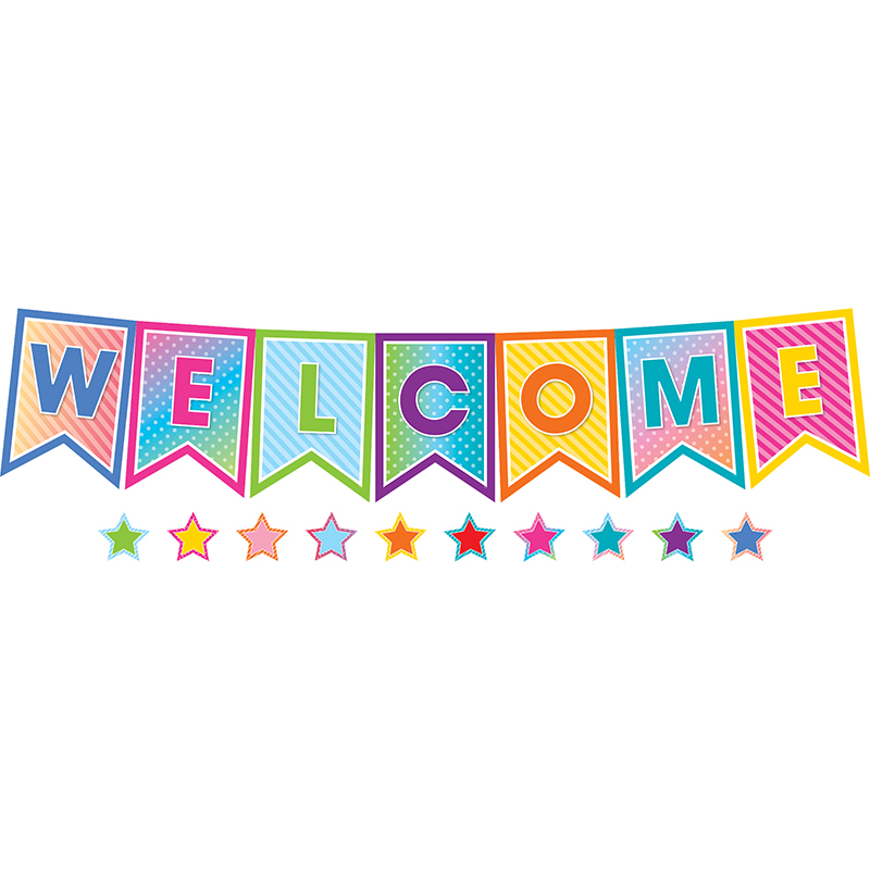 Tcr8753 9.5 X 13.5 In. Colorful Vibes Welcome Bulletin Board Set