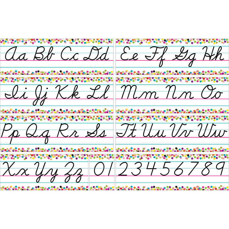 Tcr8764 23.5 X 7.5 In. Confetti Cursive Writing Bulletin Board Display Set