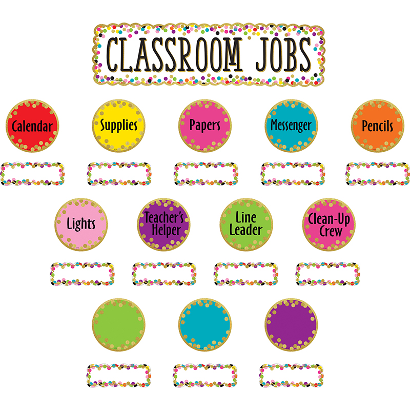 Tcr8802 20.62 X 5.75 In. Confetti Classroom Jobs Mini Bulletin Board Set