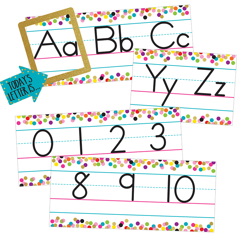 Tcr8804 17.5 X 7.5 In. Confetti Alphabet Line Bulletin Board Set