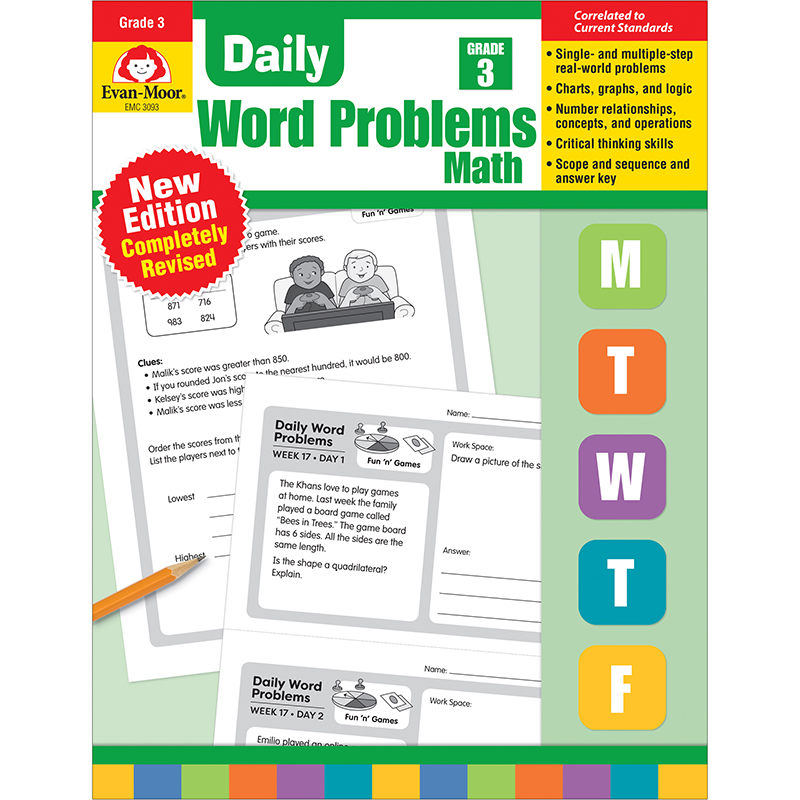 Emc3093 Daily Word Problems Math - Grade 3