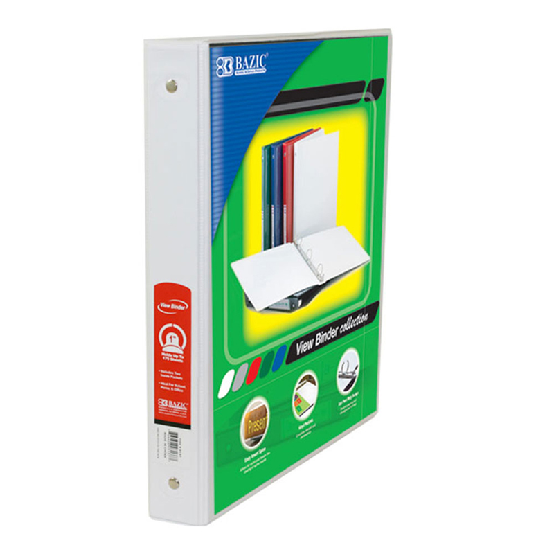 Baz3137bn 6 Each 3 Ring Binder With 2 Pockets, White - 1 In.