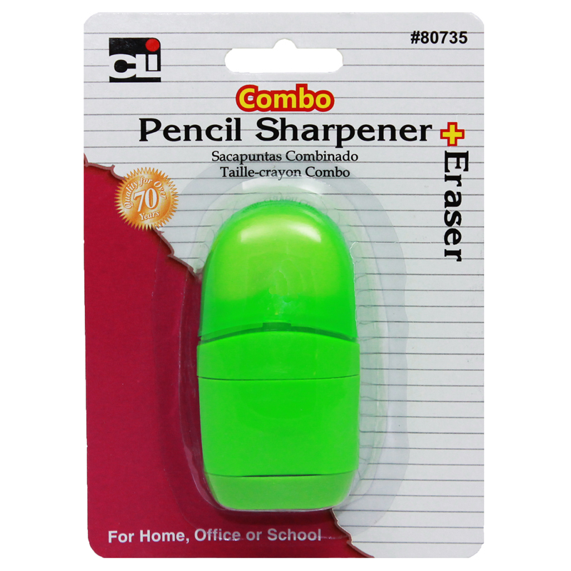 Charles Leonard Chl80735bn 24 Each Pencil Sharpener & Eraser Combo