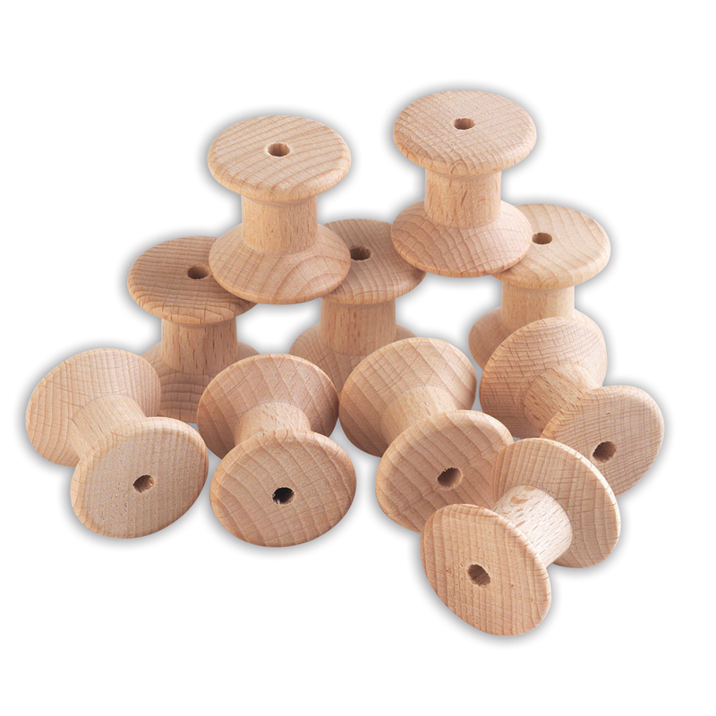 Ctu73907 Wooden Spools - Wood - Set Of 10