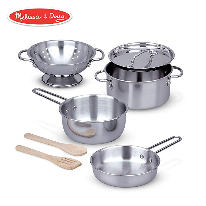 Lci30340 Stainless Steel Pots & Pans Play Set - Silver
