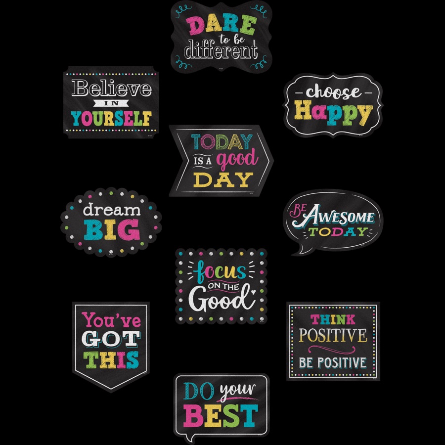 Tcr5576 Chalkboard Brights Positive Sayings Accents