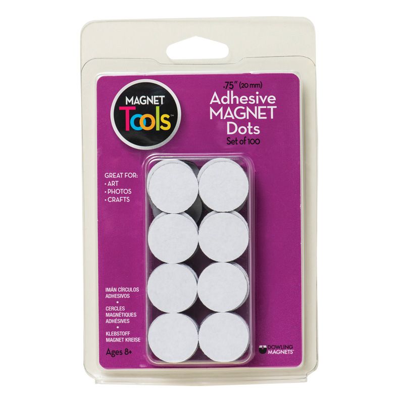 Do-735007-6 0.75 Dia. Magnet Dots With Adhesive - 100 Per Pack - Pack Of 6