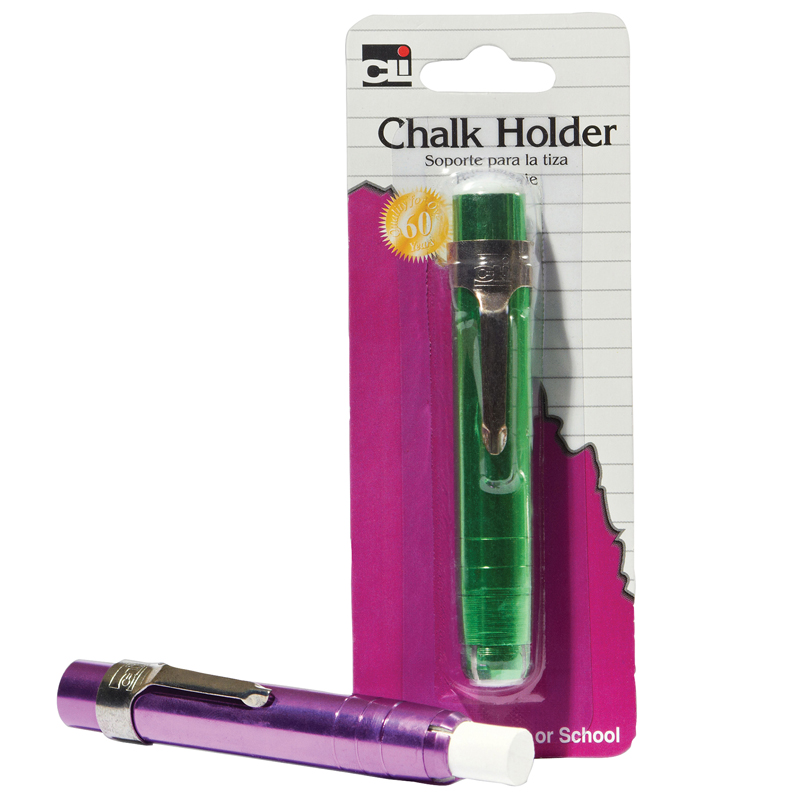 Charles Leonard Chl74545-6 Chalk Holder Aluminum, Assorted Color - 6 Each