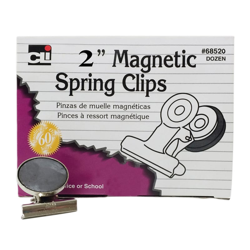 Charles Leonard Chl68520-3 2 In. Magnetic Spring Clips - 12 Per Box - Box Of 3