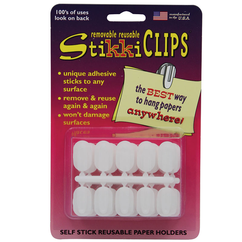 Fpc Stk01420-3 Stikkiclips White Clips - 30 Per Pack - Pack Of 3