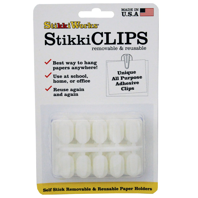 Fpc Stk01320-6 Stikki Clips, White - 20 Per Pack - Pack Of 6