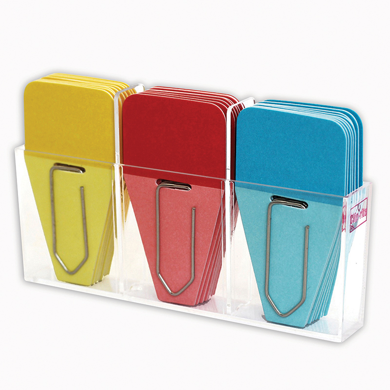 Crt108-6 Solid Clip Tabs, Red, Blue & Yellow - 24 Per Pack - Pack Of 6