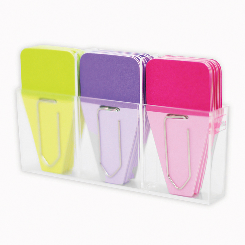 Crt116-6 Solid Clip Tabs, Lime, Purple & Fuchsia - 24 Per Pack - Pack Of 6
