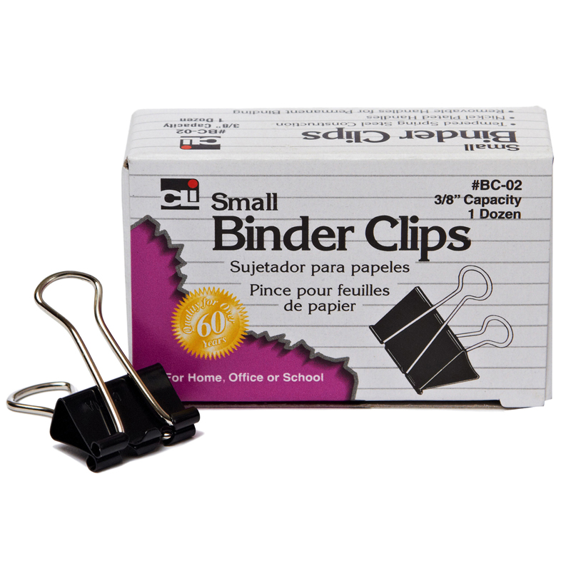 Charles Leonard Chlbc02-48 Binder Clips Small 0.375 In. Capacity - 12 Count - Box Of 48