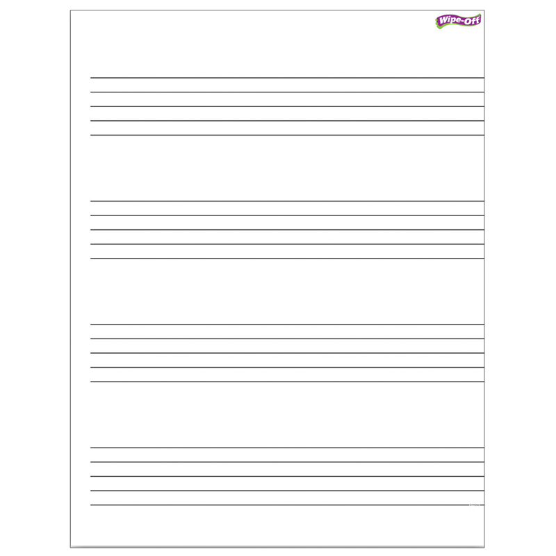T-27304-6 Music Staff Paper Wipe Off Chart - 17 X 22 In. - 6 Each