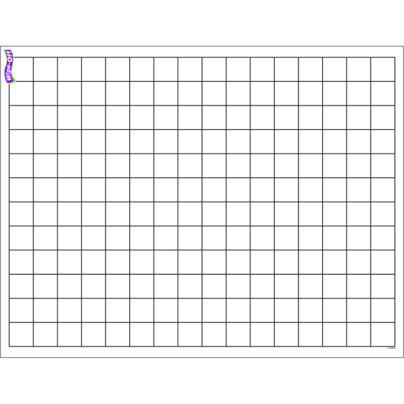 T-27305-6 Graphing Grid Small Squares Wipe Off Chart - 17 X 22 In. - 6 Each