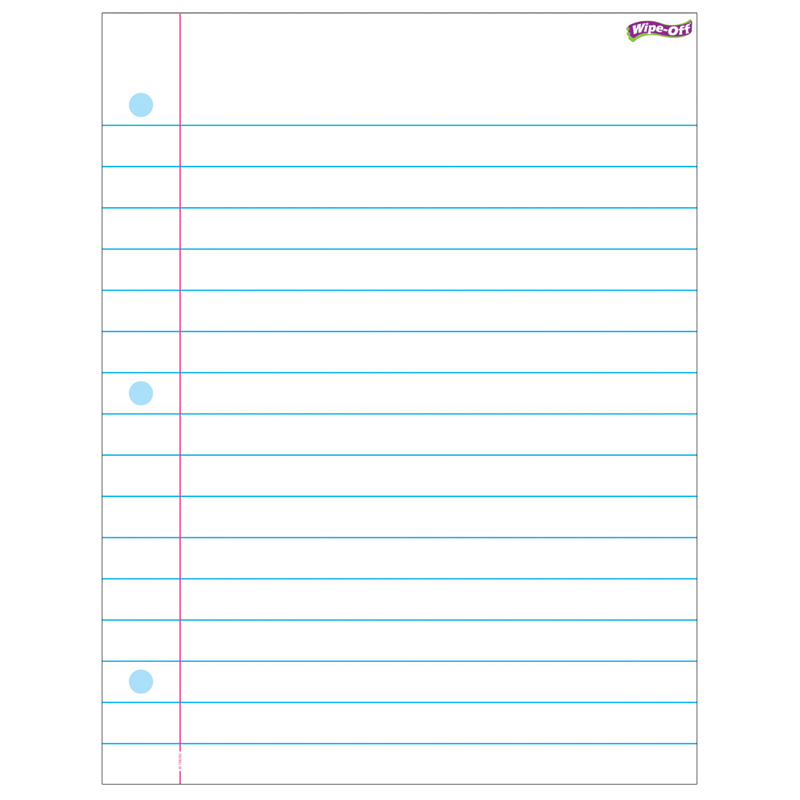 T-27308-6 Notebook Paper Wipe Off Chart - 17 X 22 In. - 6 Each