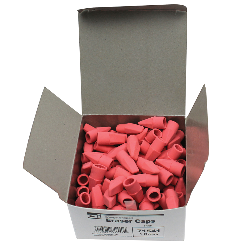 Charles Leonard Chl71541-6 Economy Eraser Caps, Pink - 144 Per Box - Box Of 6