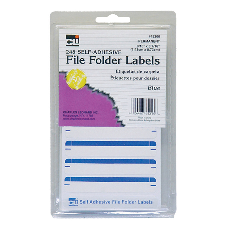 Charles Leonard Chl45215-12 File Folder Labels, Blue - Pack Of 12