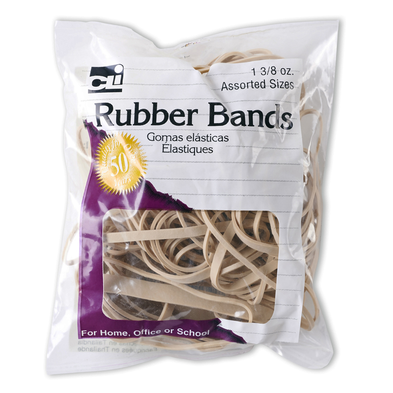 Charles Leonard Chl56381-12 Rubber Bands, Natural Color - 1.375 Oz Bag - Pack Of 12