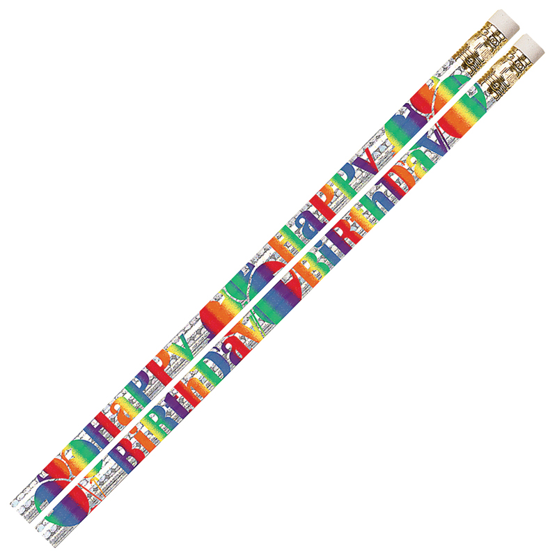 Mus1356d-12 Birthday Blitz Motivational Fun Pencils - 12 Dazon