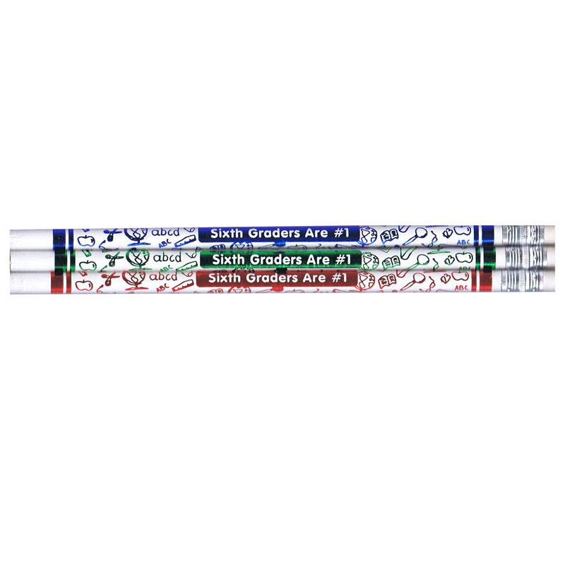 Jrm7866b-12 Pencils 6th Graders Are Number 1, White - 12 Per Pack - 12 Dozan