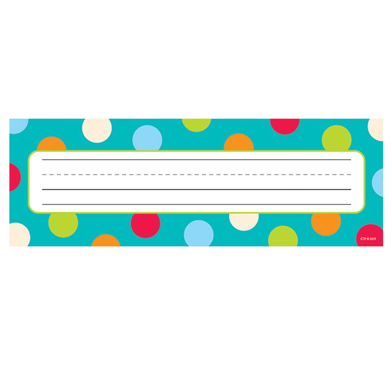 Ctp4521-6 Dots On Turquoise Name Plates - Pack Of 6