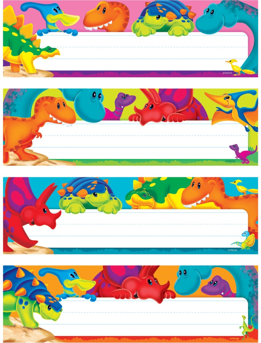 T-69945-6 Dino-mite Pals Desk Toppers Name Plates Variety Pack - Pack Of 6