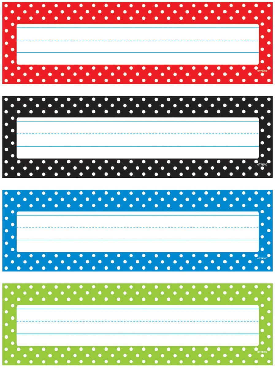 T-69951-6 Polka Dots Desk Toppers Name Plates Variety Pack - Pack Of 6