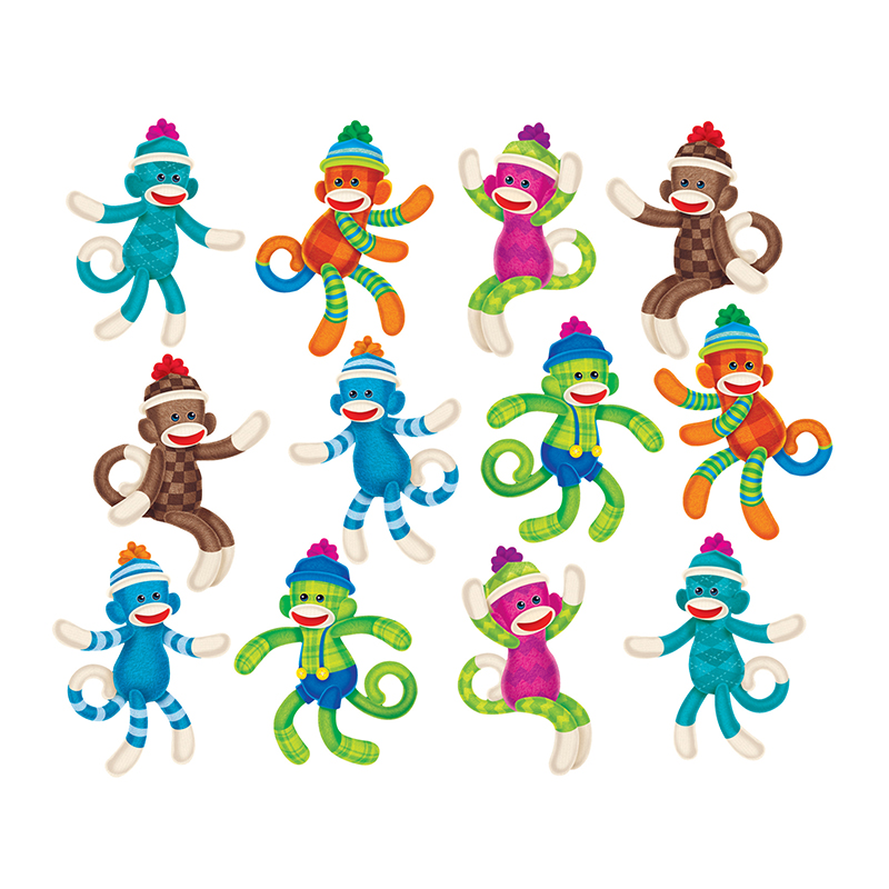 T-10624-3 Sock Monkeys Patterns Accents Variety Pack - Pack Of 3
