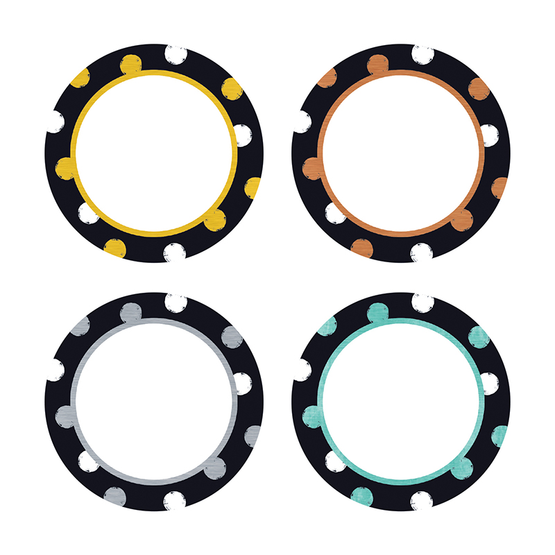 T-10734-6 Dot Circles Mini Accents Variety Pack I Love Metal - Pack Of 6