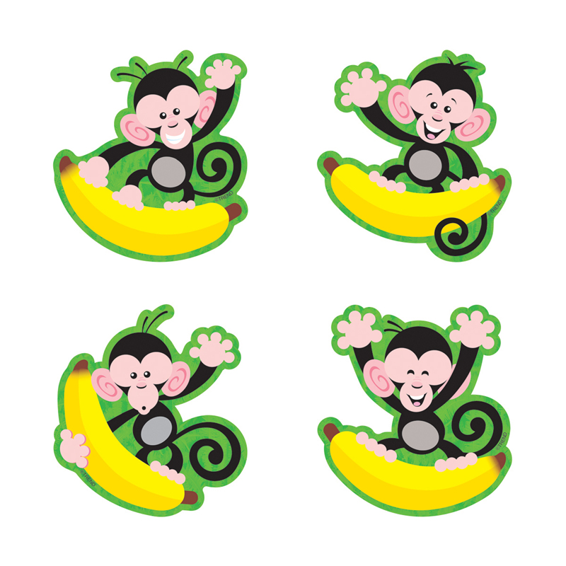 T-10818-6 Monkeys Bananas Mini Variety Pack Mini Accents - Pack Of 6