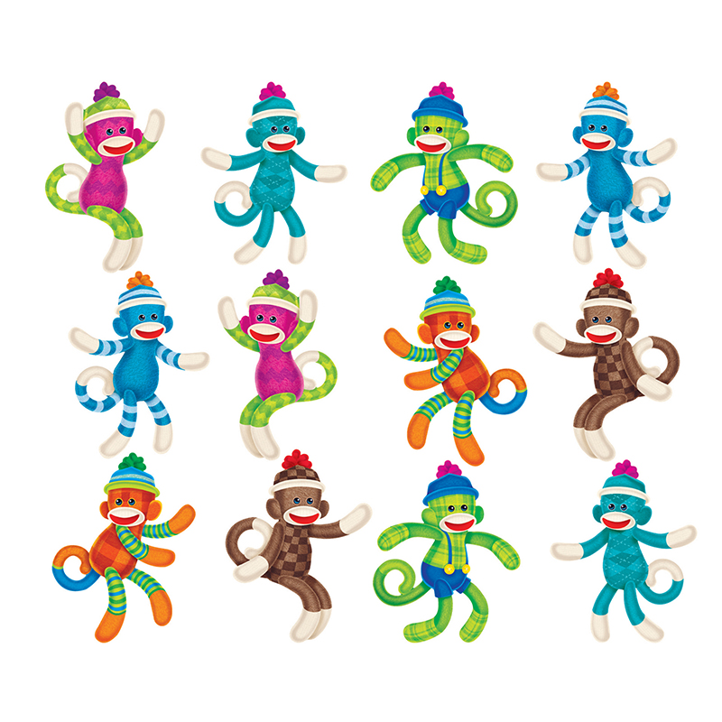 T-10898-6 Sock Monkey Patterns Mini Accents Variety Pack - Pack Of 6