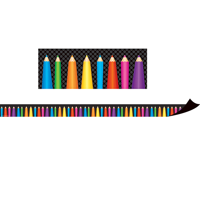 TCR77127-3 Magnetic Border - Colored Pencils - Pack of 3