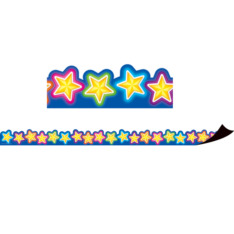 TCR77128-3 Magnetic Borders - Neon Stars - Pack of 3