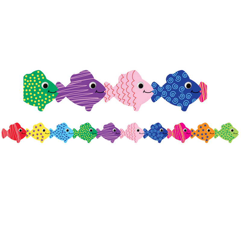 Hygloss Products Hyg33628-6 Assorted Fish Border - Pack Of 6