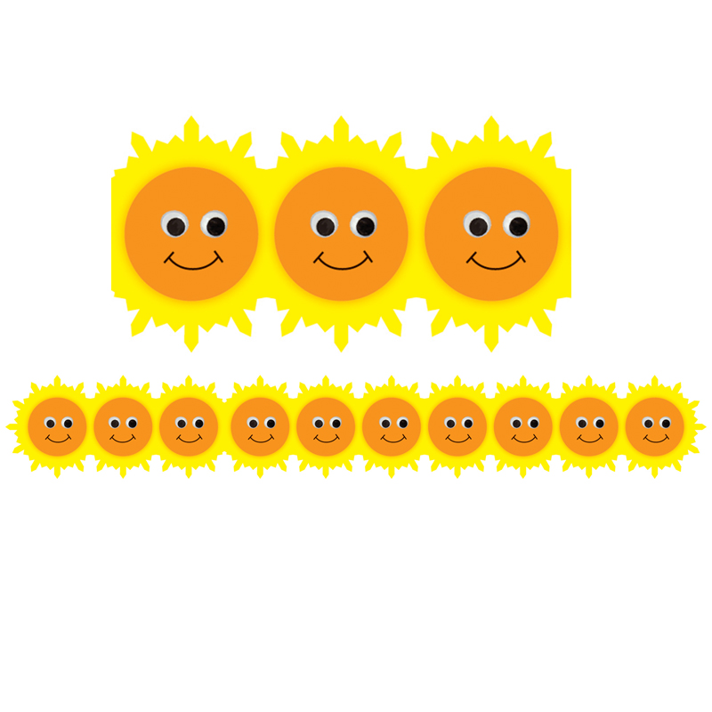 Hygloss Products Hyg33639-6 Happy Sun Die Cut Border - Pack Of 6