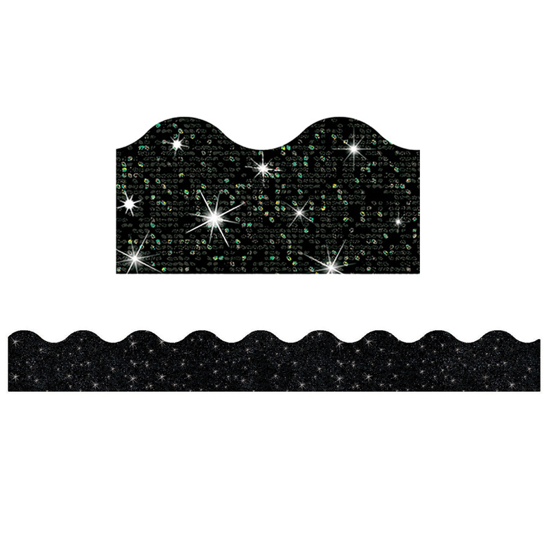 T-91417-6 Black Sparkle Trimmer - Pack of 6
