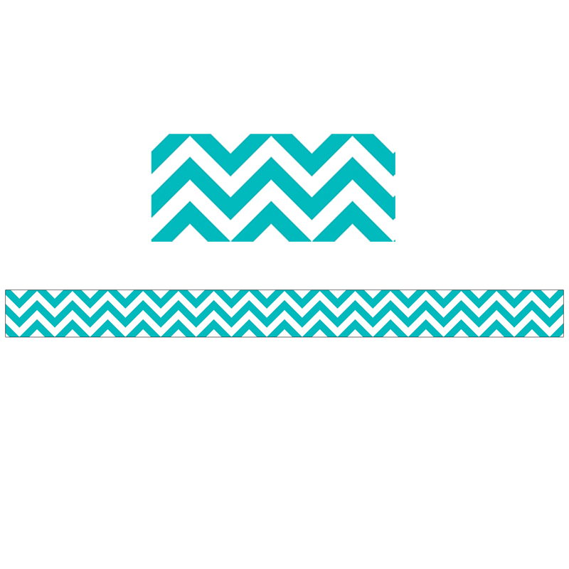 Ctp0169-6 Turquoise Chevron Border - Pack Of 6
